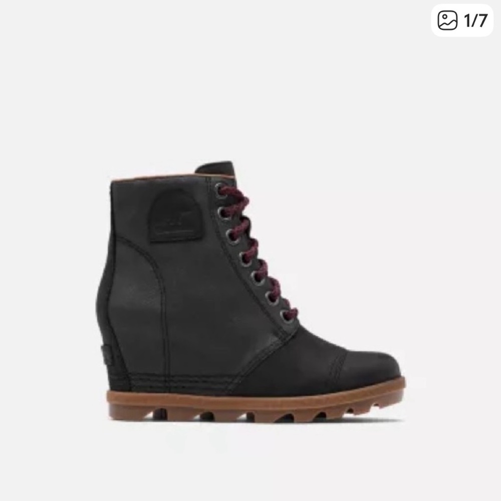 Sorel Black and Brown Wedge Boots